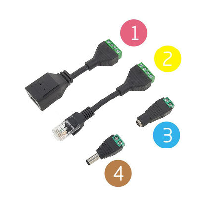 POE Cable RJ45 Network Female Jack DC Power Plug to Screw Terminals Adapter for Monitor Camera