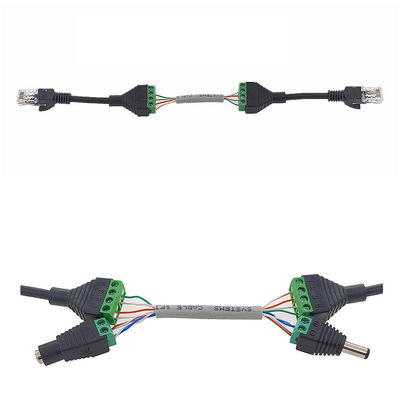 POE Cable RJ45 Network Female Jack DC Power Plug to Screw Terminals Adapter for Monitor Camera