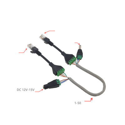 POE Cable RJ45 Network Female Jack DC Power Plug to Screw Terminals Adapter for Monitor Camera