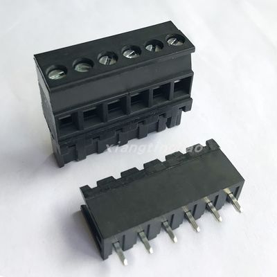5.08mm Pitch Black Color Screw Terminal Blocks Plug Straight Pin Horizontal Entry Wiring