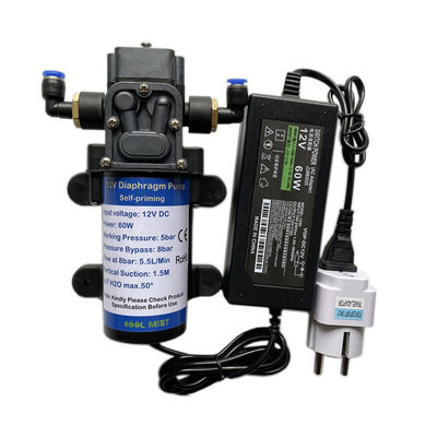 Diaphragm Booster Pump Water Misting System Fog Nozzles Mist Cooling Watering Kit 6 15 18 Meters