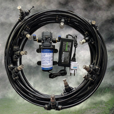 Diaphragm Booster Pump Water Misting System Fog Nozzles Mist Cooling Watering Kit 6 15 18 Meters