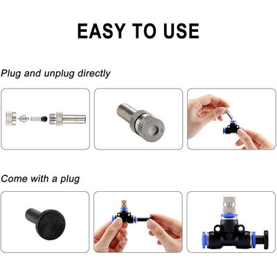 Diaphragm Booster Pump Water Misting System Fog Nozzles Mist Cooling Watering Kit 6 15 18 Meters