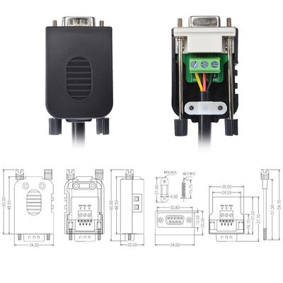 D Sub DB9 ( 2 3 5) RS232 Serial Port Connectors to 3-pin Terminal Blocks Adapter