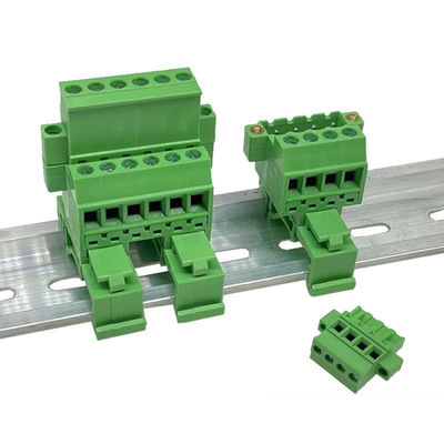 5.08mm / 0.2&quot; Pitch Pluggable Screw Terminal Blocks Din Rail Mounting 300V 10A