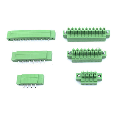 3.81mm Pitch PCB Screw Terminal Blocks Plug + Straight Angle Pin Header with Flange