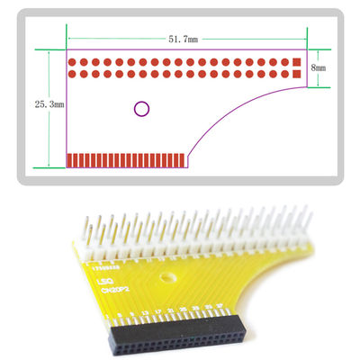 1.27mm 2 x 20-pin Dual Row Female to 2.54 mm Male Pin Headers Adapter PCB Board Converter