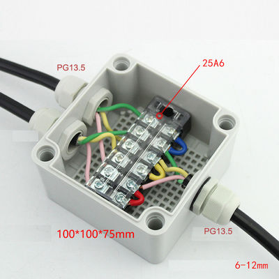 Pastic Electrical Enclosure Cable Junction Box 100*100*75mm with Connectors Waterproof