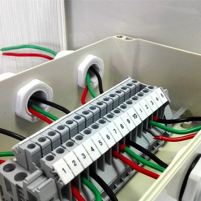 Electrical Cable Distribution Junction Box 200*120*75mm Waterproof with Din Rail Terminal Blocks