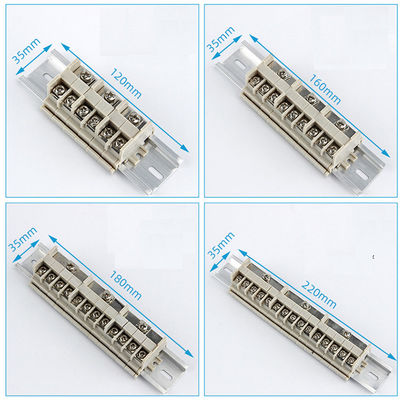 300V 35A Power Supply Cable Distribution Panel Terminal Blocks Splitter DIN Rail Mounted