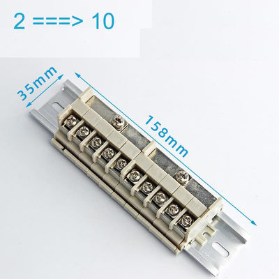 300V 35A Power Supply Cable Distribution Panel Terminal Blocks Splitter DIN Rail Mounted
