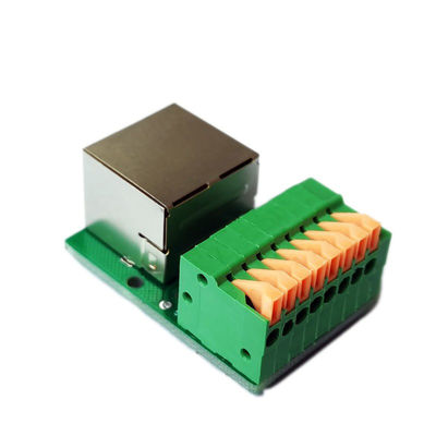 8 Pin Spring Crimping Terminal Blocks to Network RJ45 Jack Adapter PCB Module