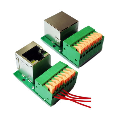 8 Pin Spring Crimping Terminal Blocks to Network RJ45 Jack Adapter PCB Module