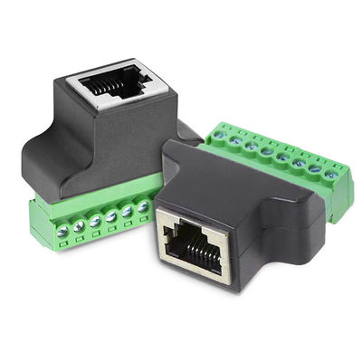RJ45 Female Jack 8P8C to 8 Pin Screw Terminal Block Adapter for CCTV Vedio Solution