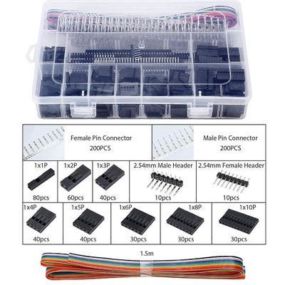 1550pcs Du-pont 2.54mm Connectors Assortment With Crimping Tool Crimper Plier Kit