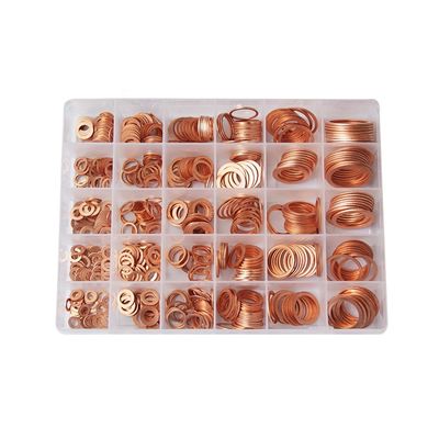 568pcs 30 Sizes Metric Copper Flat Ring Washer Gaskets Assortment Set Kit IMPA813080