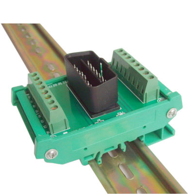 OBD2 16pin Connectors to Terminal Blocks Breakout Board DIN Rail Mounting