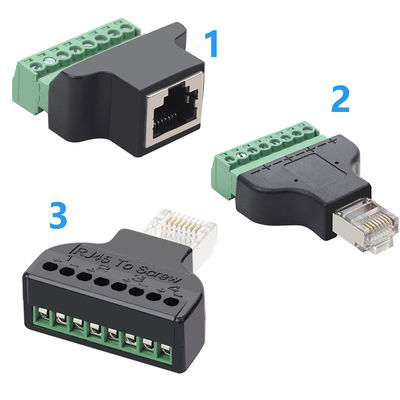 RJ45 Male 8P8C to 8 Pin Screw Terminal Block Adapter for CCTV Video Solution