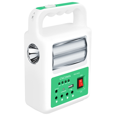 Portable Solar Power Bank Panel 2 LED Lamp with USB Cable Battery Charger Emergency Lighting System