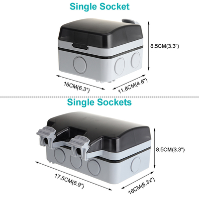 Wall Mounted Power Outlet Socket Outdoor Charging Poles Plastic Switch Box IP66 Wheatherproof