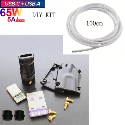 DIY Kit USB 3.1 Type C Metal Connector Plug Shell Data Charge Cable For Cell Phones Mechanical Keyboard