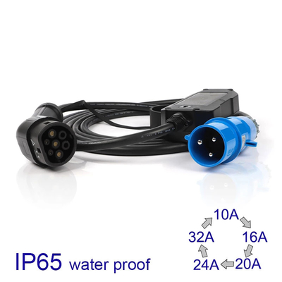 Electric Vehicle Charging Cable 32 Amp 220V-240V CEE Plug Car Charger Switch Box IEC 62196-2