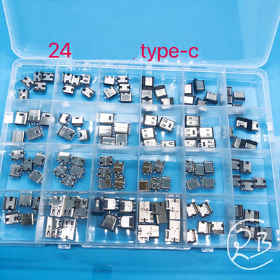 Type C Charing Port Repair Kit USB-C Connector 6P 16P 24P Female Socket Receptacle 75pcs 120pcs