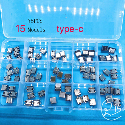 Type C Charing Port Repair Kit USB-C Connector 6P 16P 24P Female Socket Receptacle 75pcs 120pcs