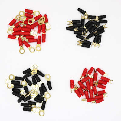 Audio Crimp Ring Terminal Gold Plated 0GA/ 2GA /4GA /6GA /8GA / 10GA