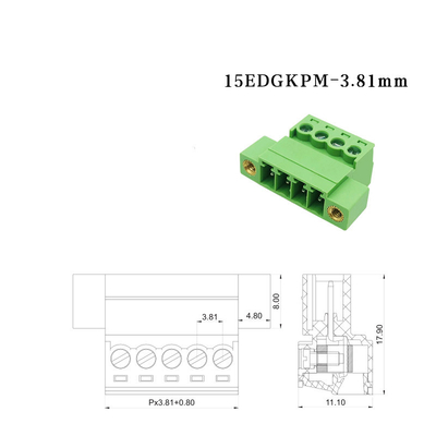 3.81mm Spacing Interlocking Flange Docking Screw Terminal Blocks