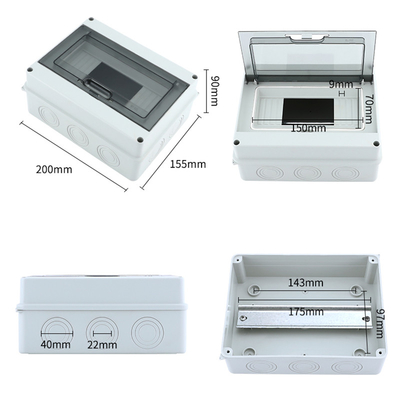 HT 8 Way IP65 Waterproof Outdoor Electrical Enclosure Distribution Plastic Switch Box