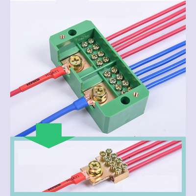 2 in 8 out Electrical Terminal Blocks Splitter Power Source Wiring Distribution Connectors