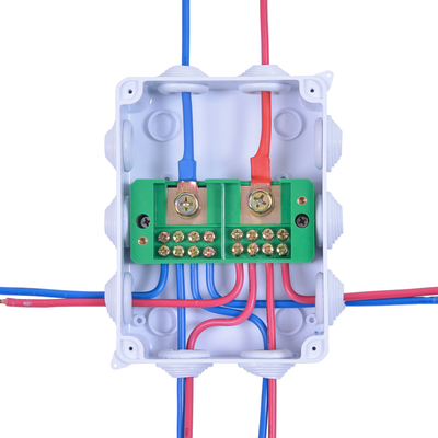 2 in 8 out Electrical Terminal Blocks Splitter Power Source Wiring Distribution Connectors