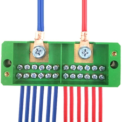 2 in 8 out Electrical Terminal Blocks Splitter Power Source Wiring Distribution Connectors