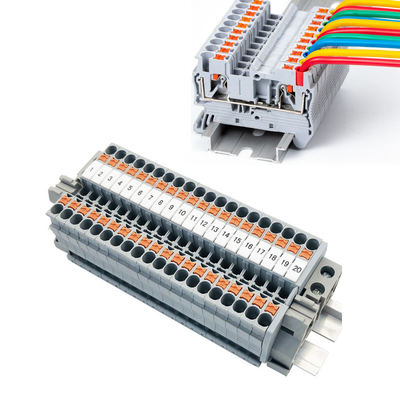 PT 2.5 Din Rail Mounted Connector Push In Connection Spring Clamp Terminal Blocks Kit