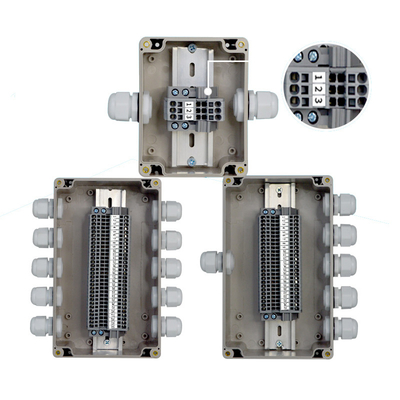 Junction Box Waterproof Din Rail Screwless Spring Crimping ST2.5 Terminal Blocks Assembled