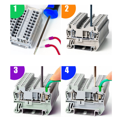 Junction Box Waterproof Din Rail Screwless Spring Crimping ST2.5 Terminal Blocks Assembled