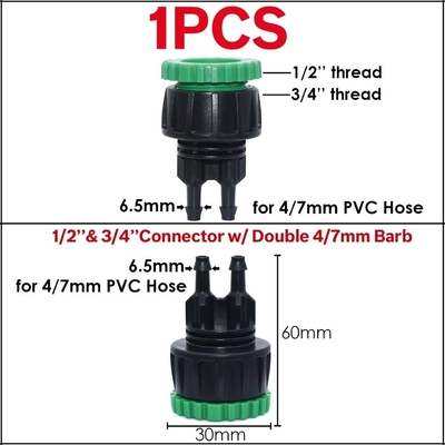 Garden Water Hose Tap Connector Plastic Quick Hose Adaptor Accessories 1/2 inch 3/4 inch