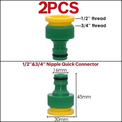 Garden Water Hose Tap Connector Plastic Quick Hose Adaptor Accessories 1/2 inch 3/4 inch