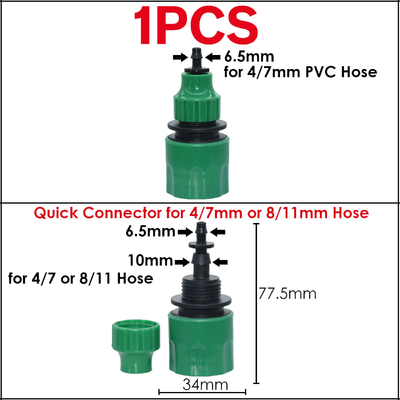 Garden Water Hose Tap Connector Plastic Quick Hose Adaptor Accessories 1/2 inch 3/4 inch