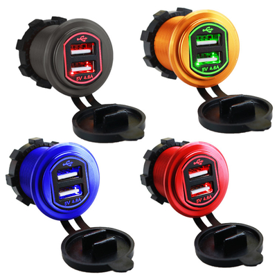 Dual USB Charger Outlet Adapter Power Socket 4.8A for Auto Motorcycle Truck Ship Waterproof 12-24V