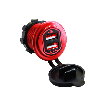 Dual USB Charger Outlet Adapter Power Socket 4.8A for Auto Motorcycle Truck Ship Waterproof 12-24V