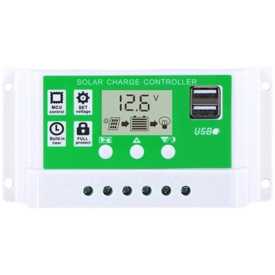 MPPT Solar Charge Controller Battery Charging Panel Dual USB Controlador De Carga 12V 24V Auto Regulator
