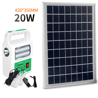 Portable Solar Power Bank Panel 2 LED Lamp with USB Cable Battery Charger Emergency Lighting System
