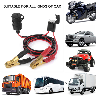 Car Motorcycle Truck Cigarette Lighter Socket Female Power Outlet With 5M Cable 12V 24V