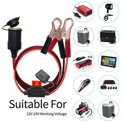 Car Motorcycle Truck Cigarette Lighter Socket Female Power Outlet With 5M Cable 12V 24V