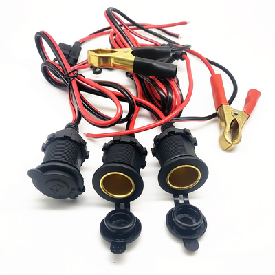 Car Motorcycle Truck Cigarette Lighter Socket Female Power Outlet With 5M Cable 12V 24V