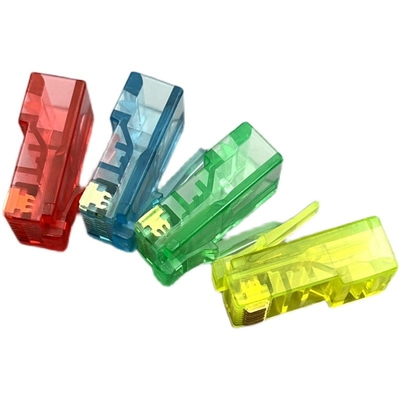 Multicolour RJ45 8P8C Modular Plug Cat5E Ethernet Cable Connector Gold Plated 30um