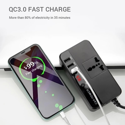 200W Truck Car Inverter DC 24V 12V to AC 220V Converter Power Charger Adapter USB Fast Charge Station