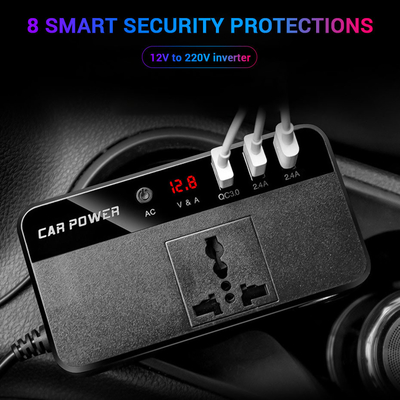 200W Truck Car Inverter DC 24V 12V to AC 220V Converter Power Charger Adapter USB Fast Charge Station